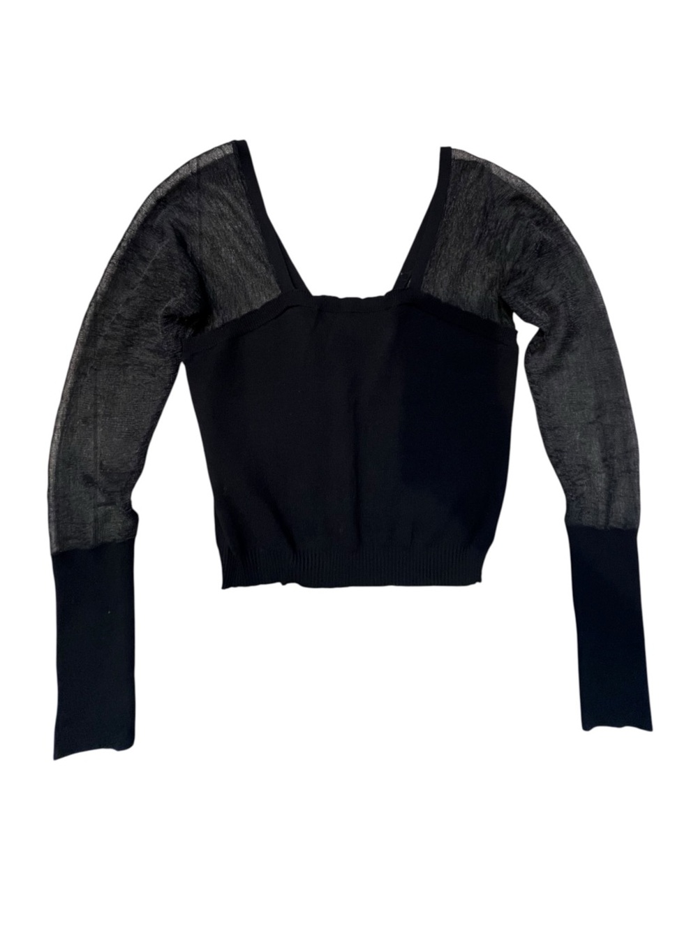 Free People x Intimately FP Night After Night Long Sleeve sheer in Black Medium - Picture 9 of 11